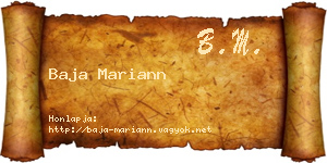 Baja Mariann névjegykártya