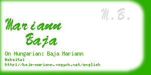 mariann baja business card